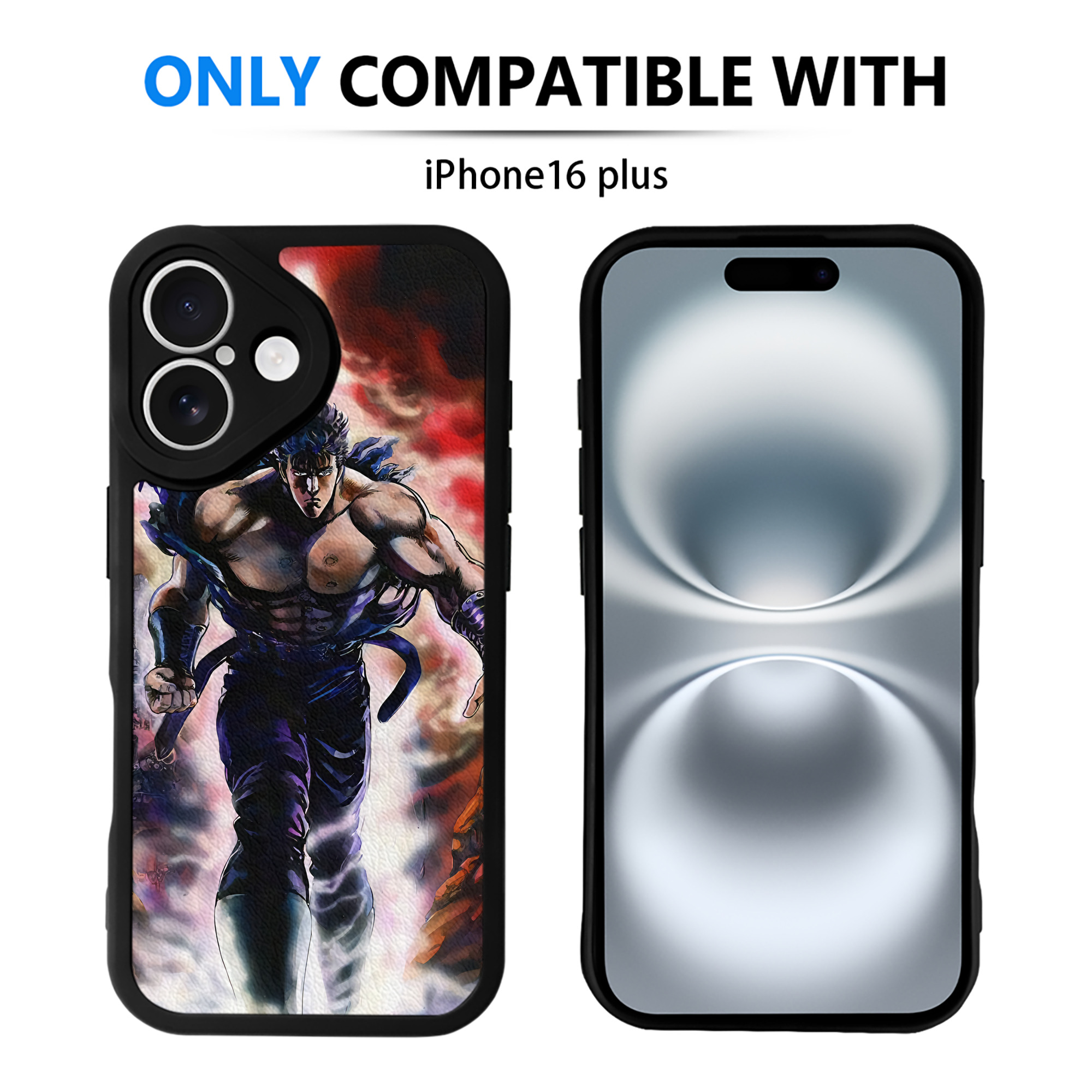 （画像用） 北斗の拳 Fist of the North Star 【iPhone 16シリーズ対応】シリコンスマホケース（レザー調） 材質：シリコン